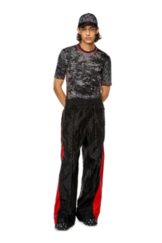amtee-gael-wt28 T-shirt met camouflagejacquard en wolkenprint