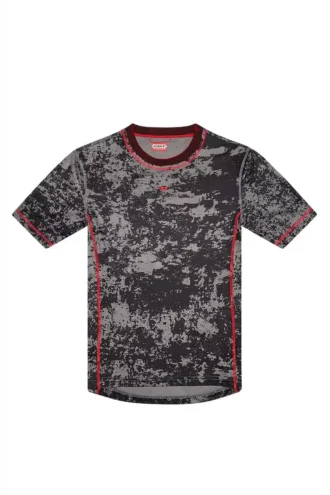 amtee-gael-wt28 T-shirt met camouflagejacquard en wolkenprint