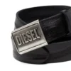 b-metal biscotto Leren riem 4 cm met logoplaatje