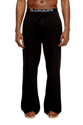 bradley-d-pop Lounge broek met logo op de tailleband van katoenen badstof