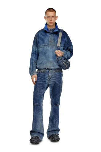 d-flow-fse Pulloverjasje in denim met vuile look