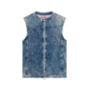 d-nata-fse Mouwloze denim top met biker details