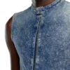 d-nata-fse Mouwloze denim top met biker details