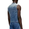 d-nata-fse Mouwloze denim top met biker details