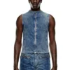 d-nata-fse Mouwloze denim top met biker details