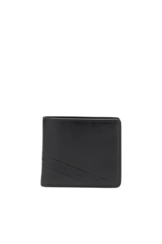 flag-d bi-fold coin s 3d Bi-fold leren portemonnee met logo in reliëf