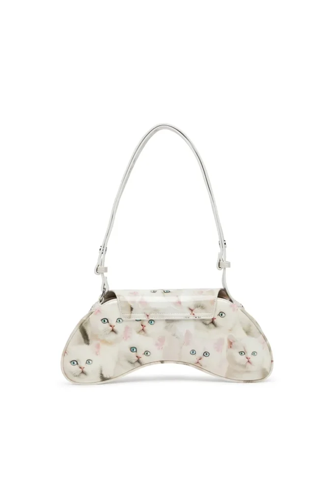 play crossbody Play-schoudertas van bedrukt glanzend PU