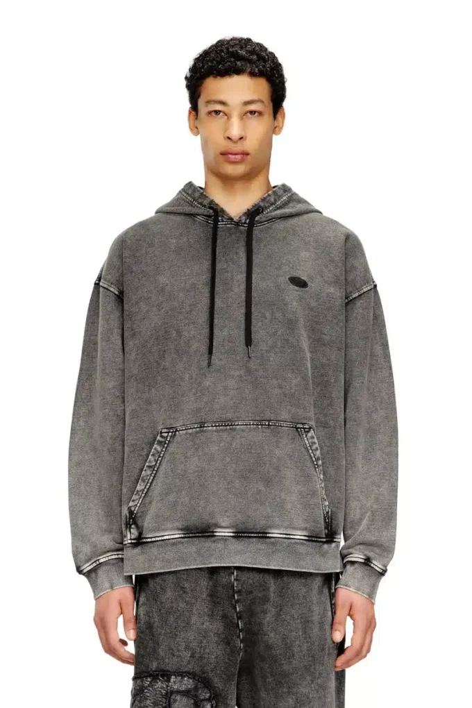 s-boxt-hood-den Hoodie met raw-cut patch op de rug