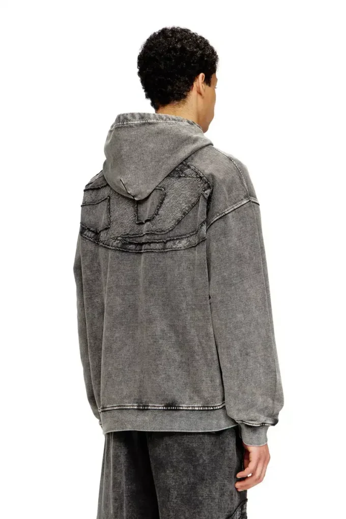 s-boxt-hood-den Hoodie met raw-cut patch op de rug