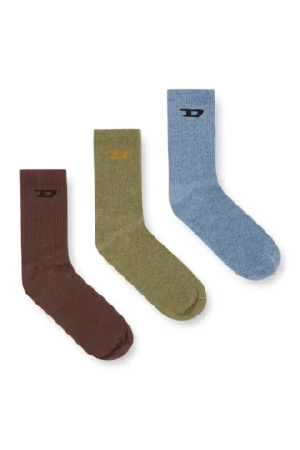skm-d-tennis-crew-17,5 Driepack geribde sokken met D-logo