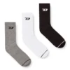 skm-d-tennis-crew-17,5 Driepack geribde sokken met D-logo