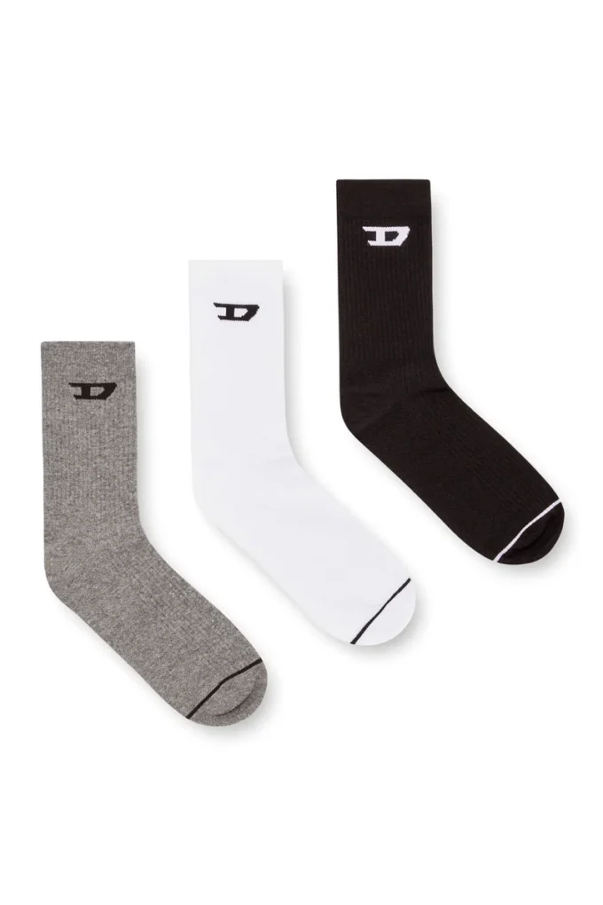 skm-d-tennis-crew-17,5 Driepack geribde sokken met D-logo