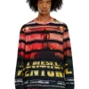 t-craneup-ls T-shirt met gestreepte filmprint