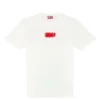 t-just-n4 T-shirt met logo-flockprint van biologisch katoen