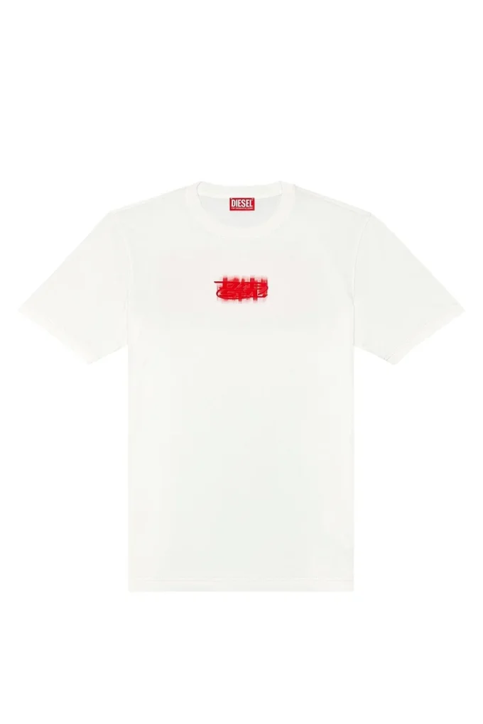 t-just-n4 T-shirt met logo-flockprint van biologisch katoen
